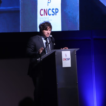 La CNCSP cumplió 124 años de aniversario y lo festejó con una Conferencia de Javier Milei